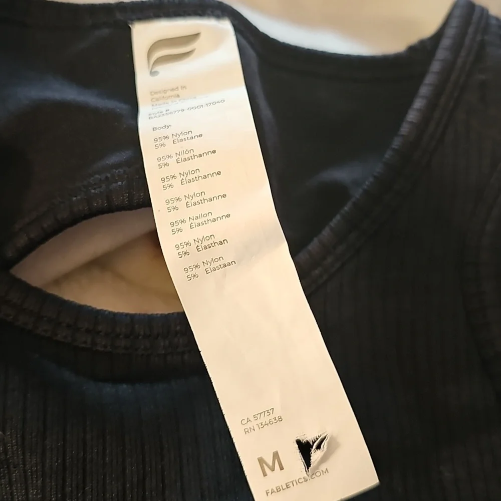 Fabletics Midnight Ribbed Sports Bra & Matching Leggings Size M - Picture 6 of 6